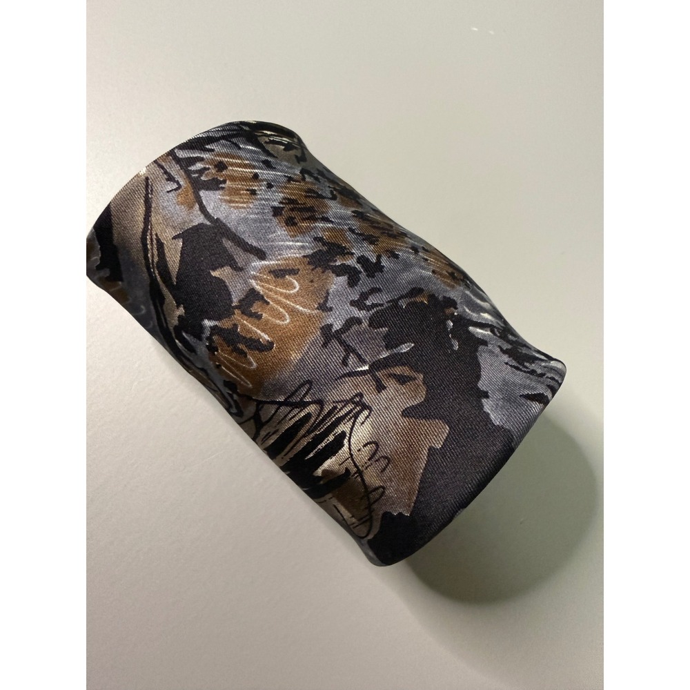 Barrington Vintage Mens Silk Tie Abstract Grey Gold Black Italian Silk Necktie